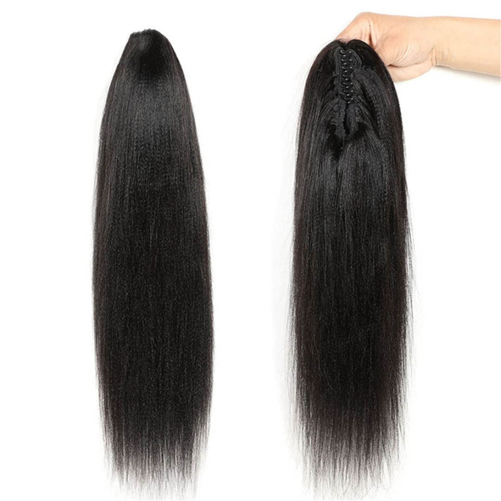 Unisex 100% Brazilian Remy Human Hair Ponytail Extension Claw Clip For Women Natural Straight Style