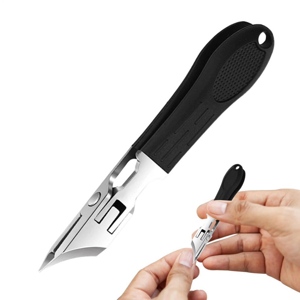 Stainless Steel Nail Clippers with AntiSplash System, Ergonomic Handle, Manicure Pedicure Tool for Travel