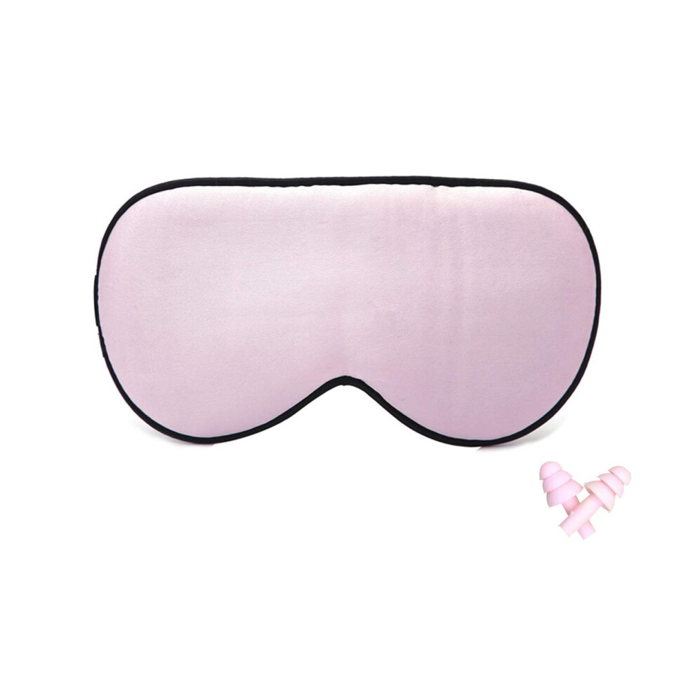 Light/Pink Silk Sleep Mask Eye Mask For Sleeping And Travel With Adjustable Strap Blocking