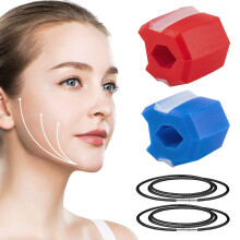 Jaw Exerciser Jawline Trainer for Men and Women, HeatMoldable Bite Fit, Blue or Red