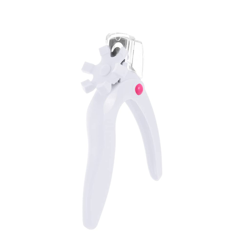 White Adjustable Acrylic Nail Clipper With Precision Shaping For False And Gel Nails Manicure