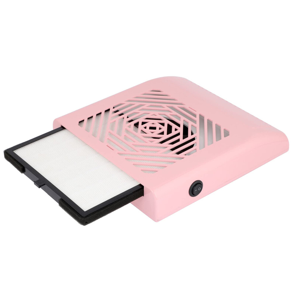 Professional Pink Nail Dust Collector for Acrylic Nails with Adjustable Suction and Reusable Filter