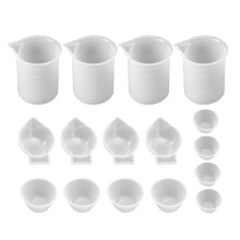 48Stk Silikon Epoxidharz Messbecher Set Weiß Für DIY Schmuck Basteln
