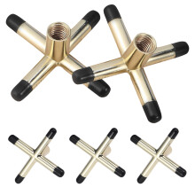 12Pcs Cross Shaped Pool Bridge Head Zinc Alloy Gold Billiard Cue Rest