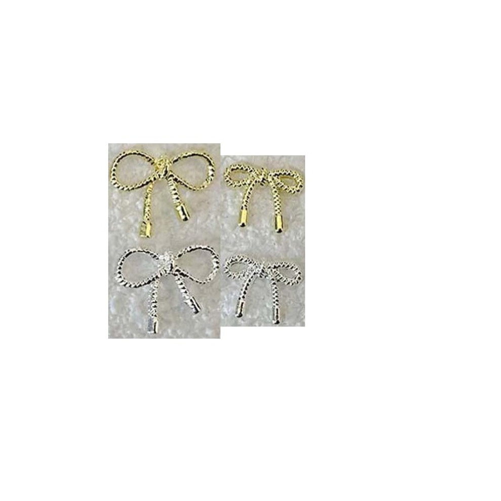Gold/Silver 80Pcs And Bow Nail Art Decorations Alloy Charms For Elegant Manicure