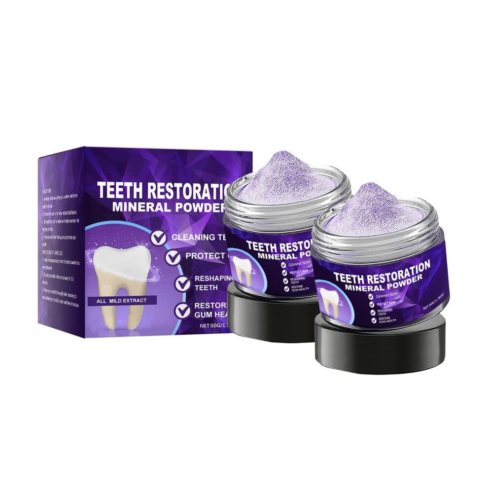 Mineral Tooth Powder for Teeth Whitening, Stain Removal and Gum Strengthening (2pcs)