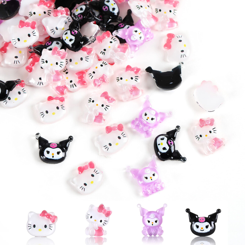 Kawaii Nail Charms 3D Resin Kitty Decorations for Acrylic Nails and Cute DIY Crafts