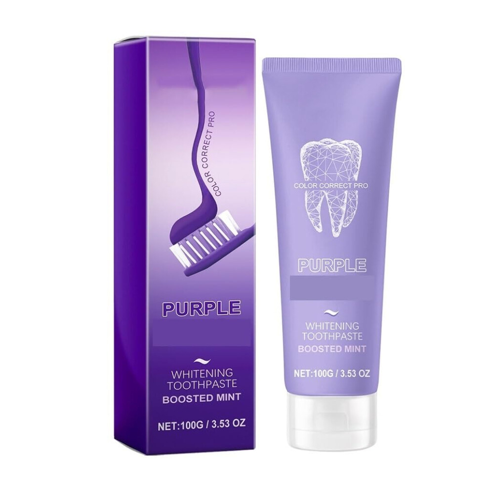 Purple Teeth Whitening Toothpaste 4 Pack For Surface Stain Removal And Longlasting Freshness