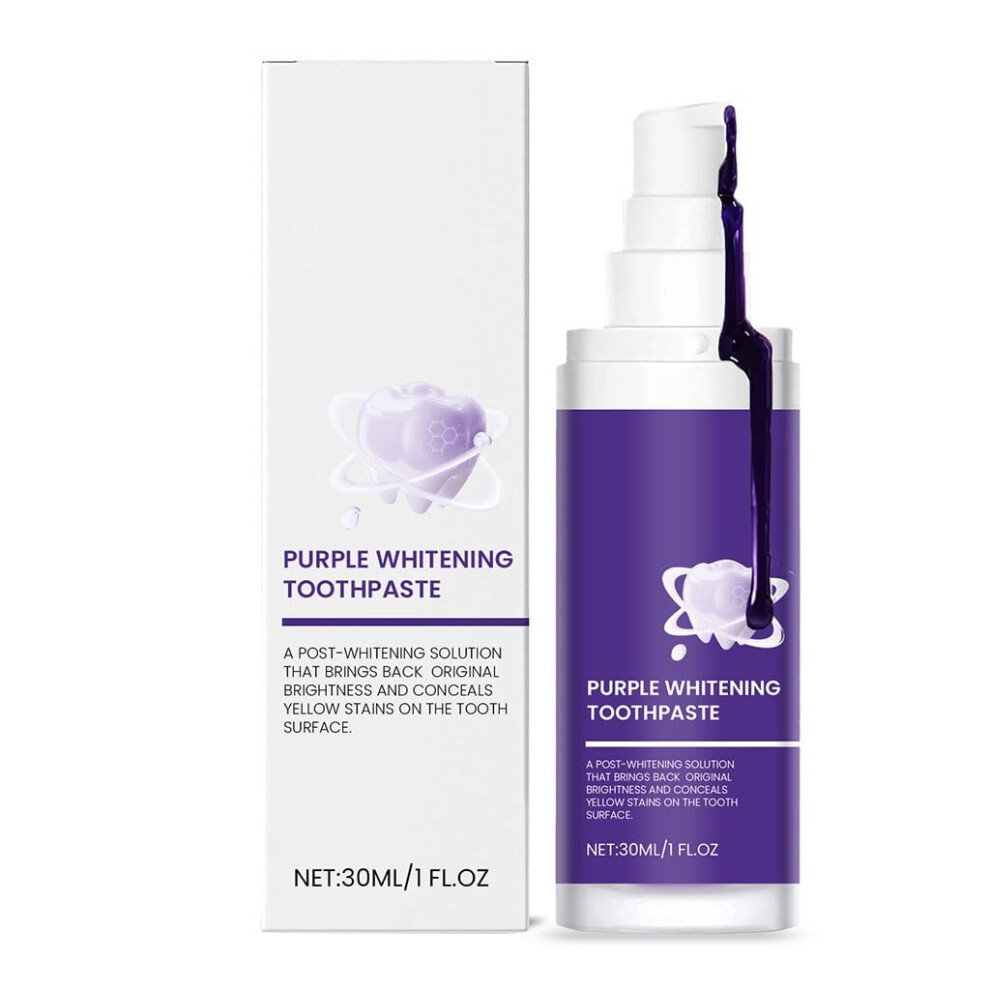 Whitening Toothpaste 4 Pack Purple Formula for Gentle Stain Removal and Mint Fresh Breath