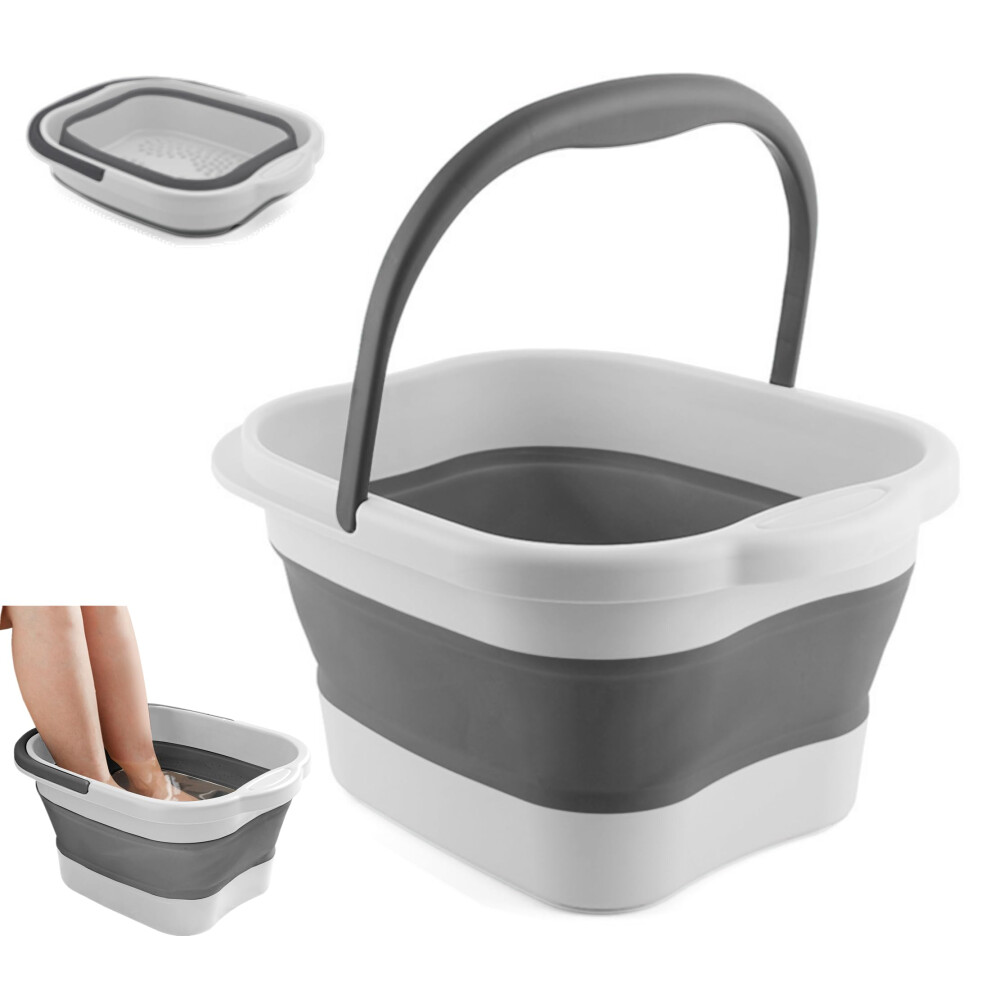 Collapsible Foot Bath Basin with Handle 15L Foldable Pedicure Tub for Home Spa and Travel