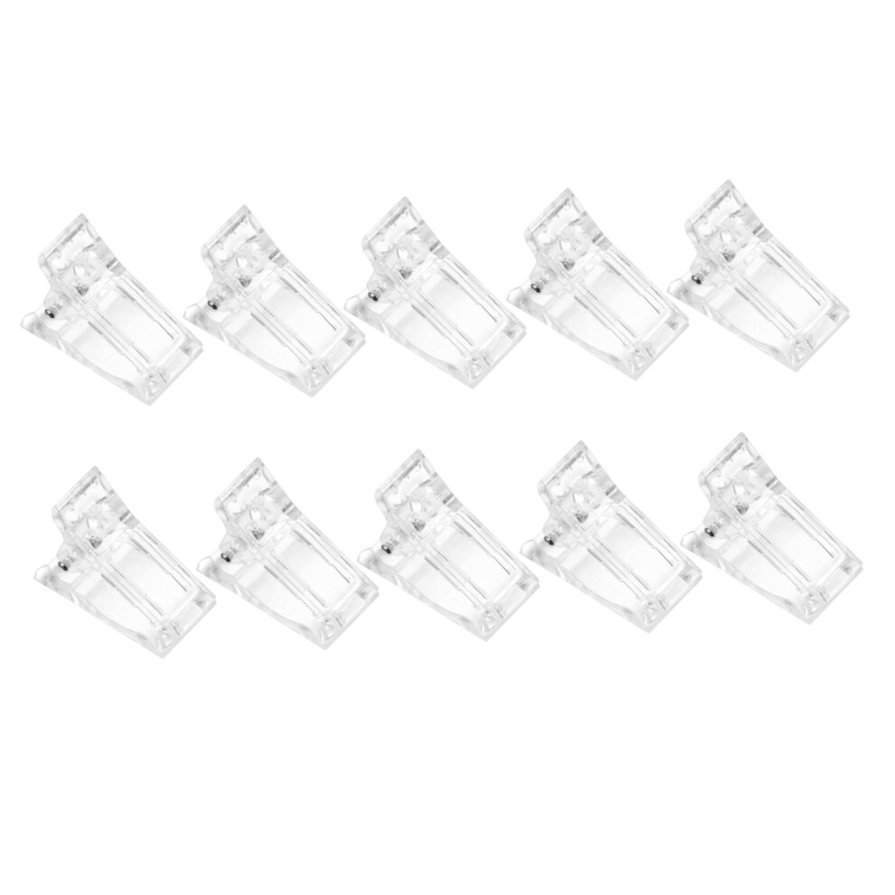 10pcs Nail Tip Clips for Quick Nail Extensions, Reusable Clamp for Gel Manicure at Home or Salon