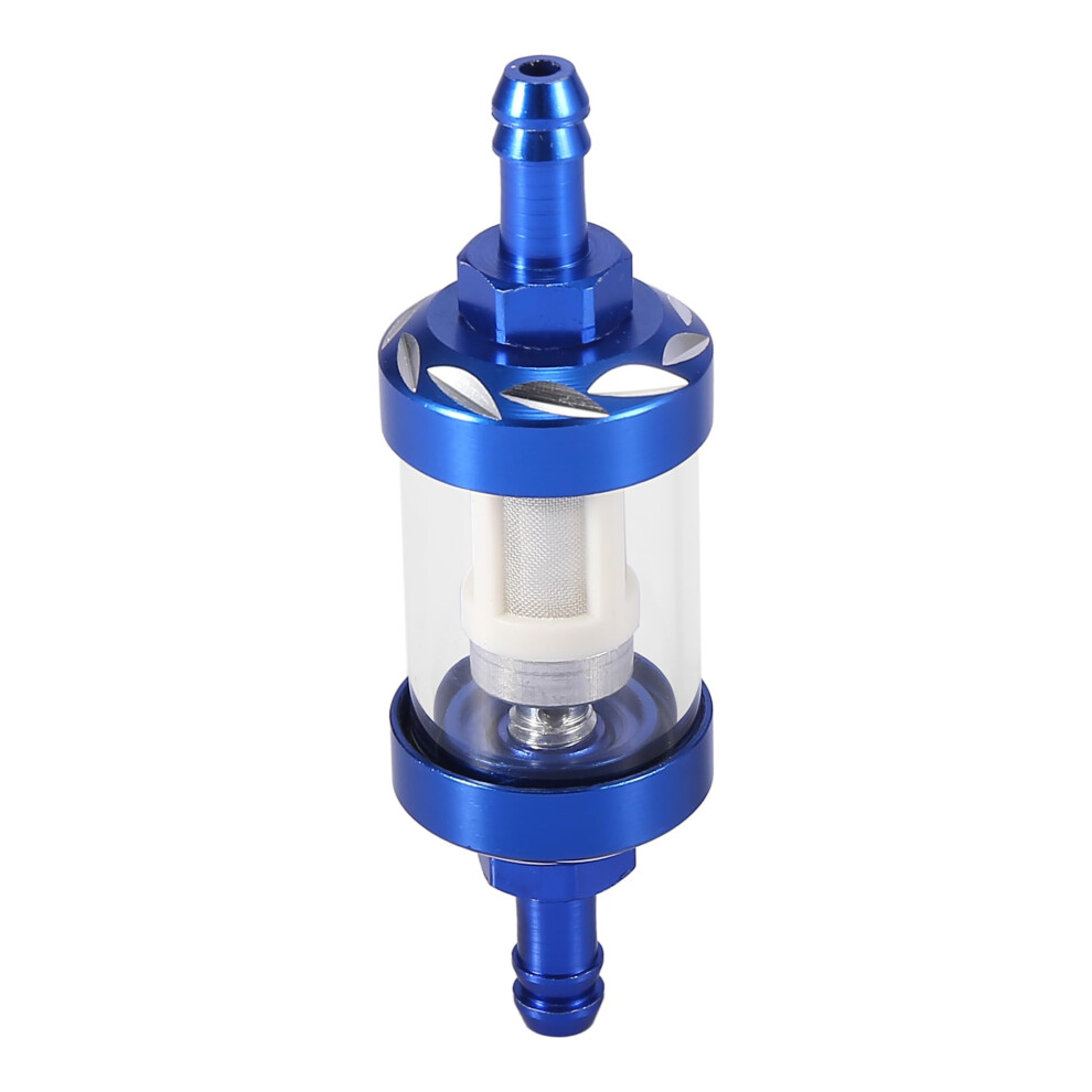 Aluminum Inline Motorcycle Fuel Filter 8Mm Reusable Gas Line For Atv Dirt Bike Universal Blue 9169991771960