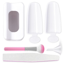 Dip Powder Nail Kit with Reusable Recycling Tray, Scoop, Brush and File for Home and Salon