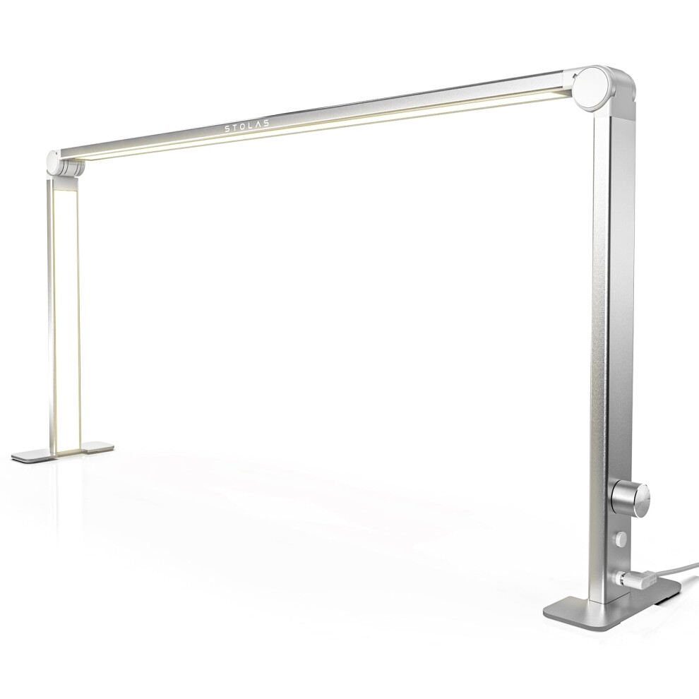 Silver/Light Nail Desk Lamp With Adjustable Color Temperature And Stepless Brightness, Manicure