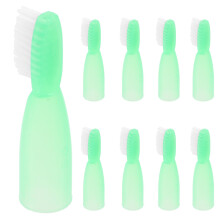 10pcs Mini Toothbrush Soft Bristles Short Handle Compact for Prison and Mental Health Use Light Green