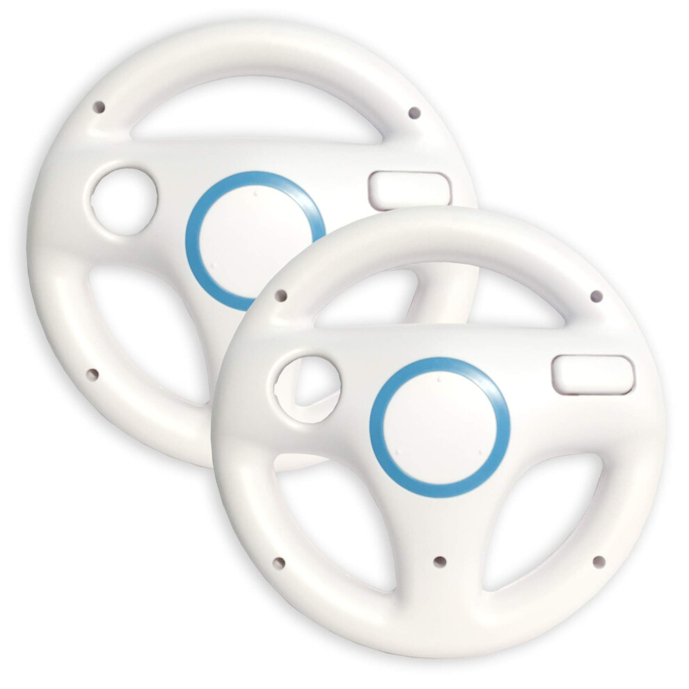 Racing Wheel 2 Pack For Nintendo Wii U Mario Kart With Ergonomic Grip And Enhanced Control 9455672099615