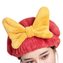 Hair Towel Wrap with Bow, Super Absorbent Microfiber Quick Dry for All Hair Types, Wine Red