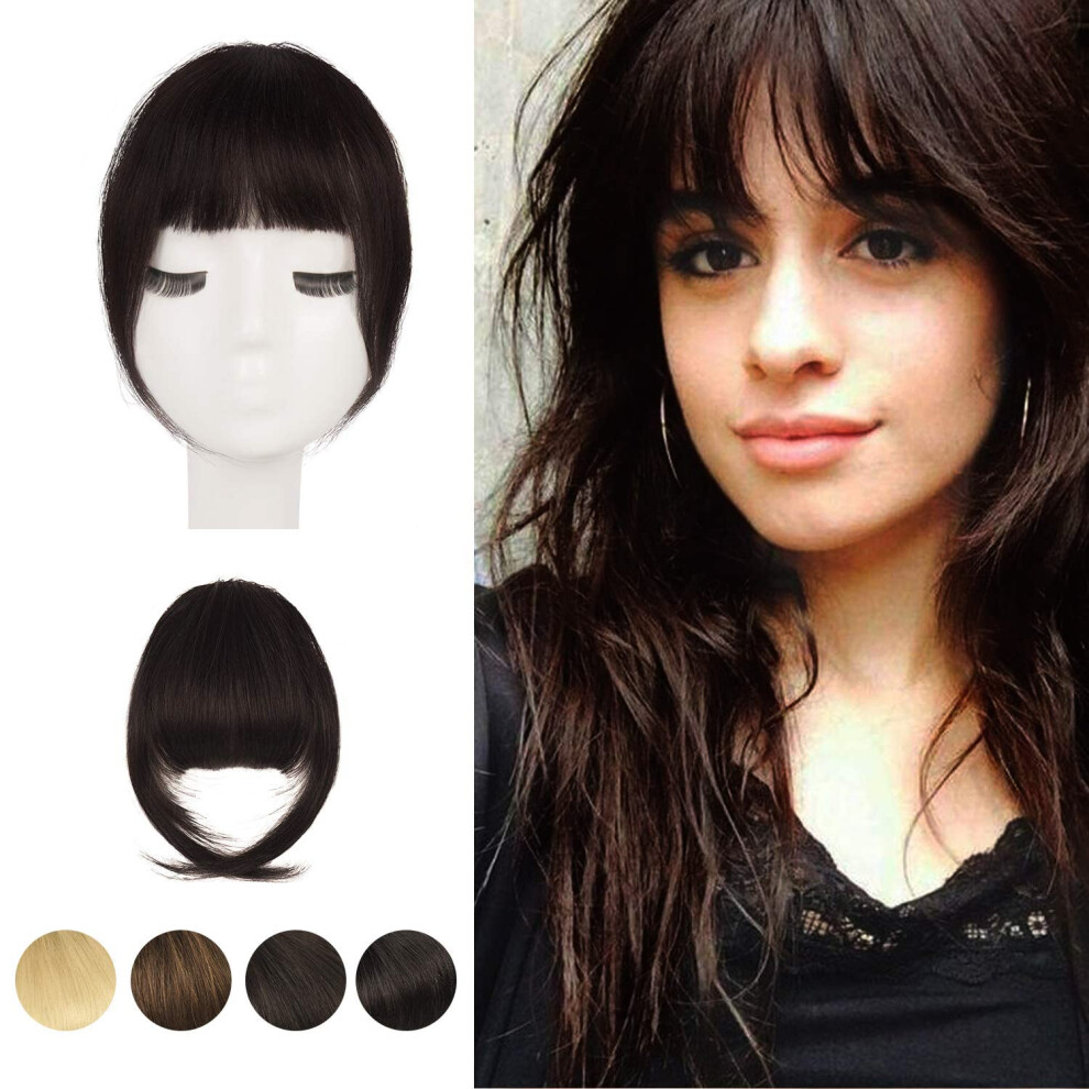 Unisex 12 Inch Wavy Clip In Hair Extensions With Human Hair Clip In Bangs And Secure Grip Clips