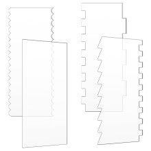 4 Pcs Acrylic Cake Scraper Set with 7 Texture Patterns, Buttercream Smoother for Tall Cakes