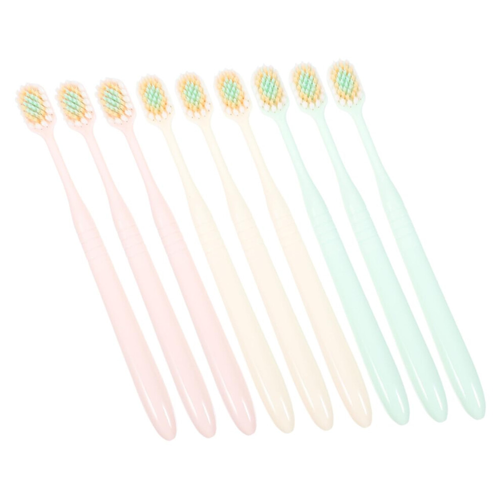 9pcs Soft Bristle Toothbrush for Sensitive Gums Adult Compact Travel Size Gentle Gum Care