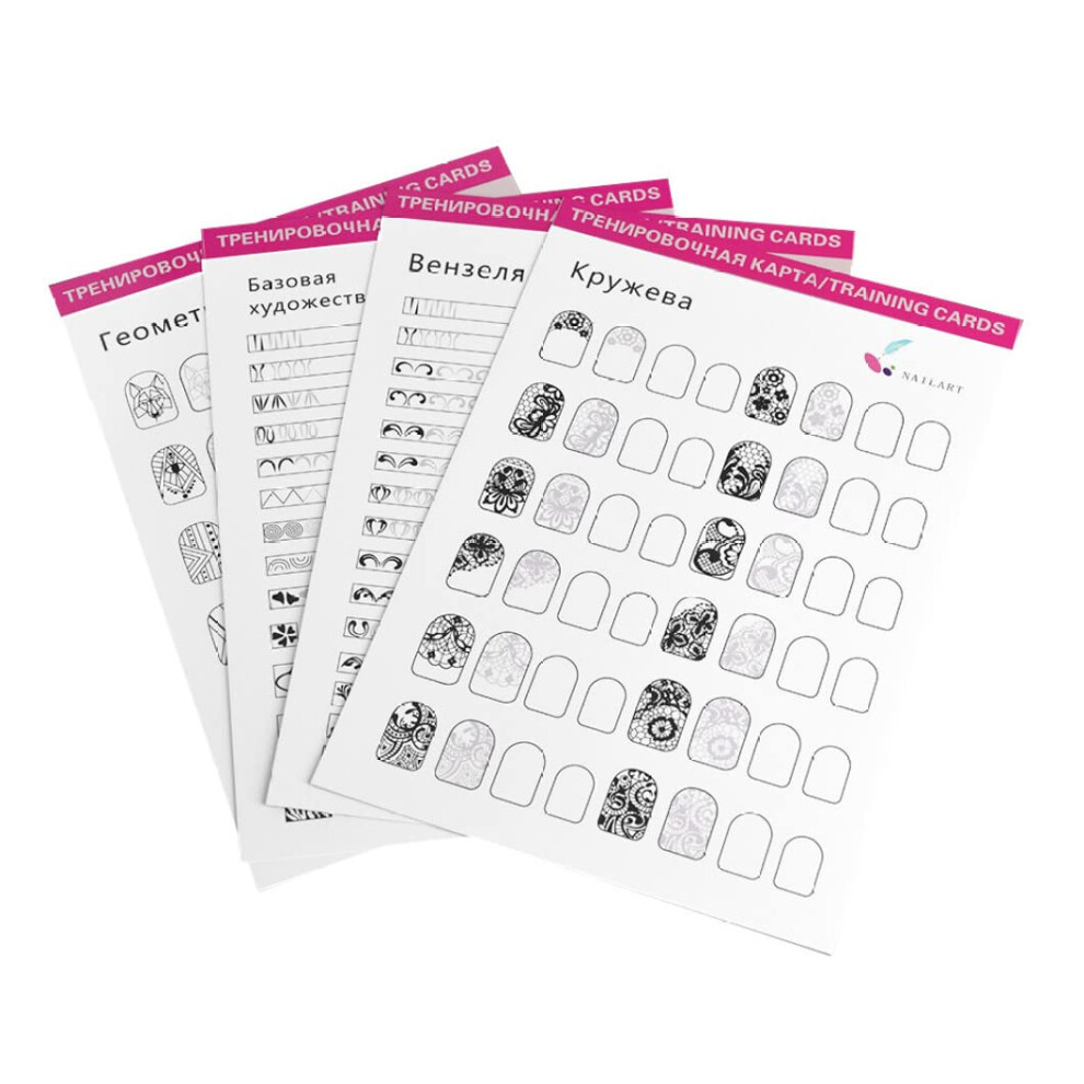 Nail Art Practice Book with Reusable Manicure Training Sheets for Beginners, 12 Easy Template Pages