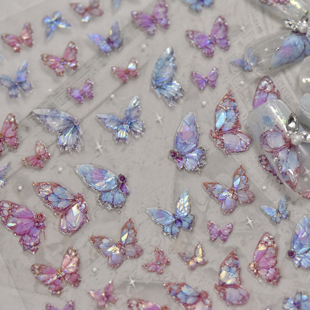 5D Embossed Butterfly Nail Stickers SelfAdhesive 3D Nail Art Decals for Spring Summer Manicure
