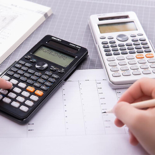 (As show, One size) Pxcl Student Math Function Solar Calculator, Black, 170*77*18mm 2