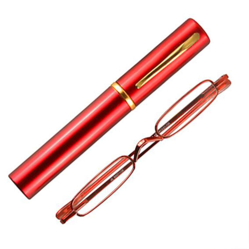Ultra Lightweight Reading Glasses with Compact Pen Clip Case for Men and Women