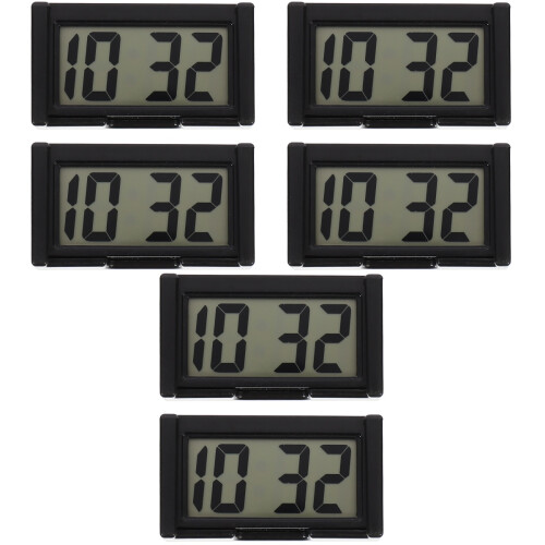 6Ensembles Tableau De Bord Noires Horloges Auto Digitales 2