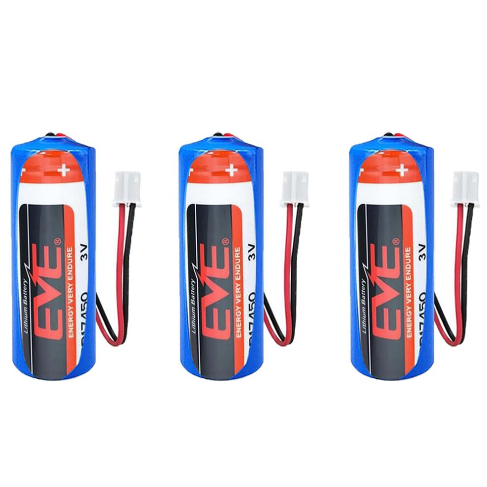 3 Pcs 3V 2400Mah Cr17450 Lithium Plc Battery With Plug For Industrial Control And Longlasting Power 9455672100243
