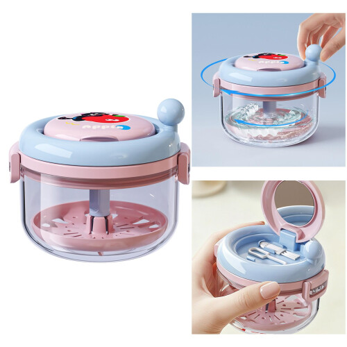 Denture Cleaning Case with Agitator, Retainer Soaking Container, Dual Function Travel Size 1