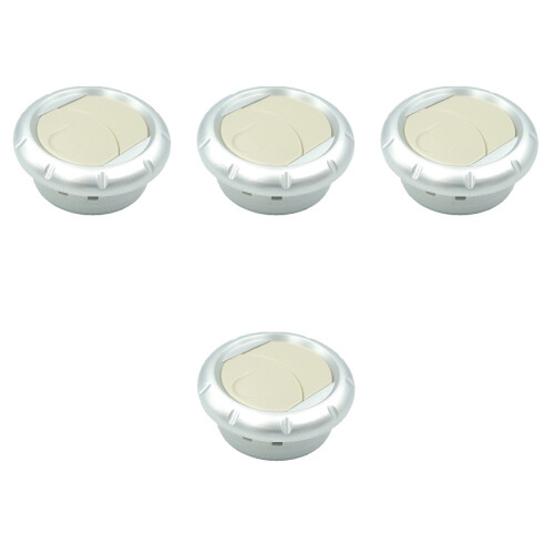 4Pièces Bouches D'aération Rv En ABS Argentées, Rotation Facile 2