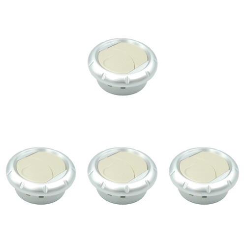 4Pièces Bouches D'aération Rv En ABS Argentées, Rotation Facile 1