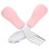 2Pièces Ustensiles Bébé Apprentissage Silicone Acier Rose 10