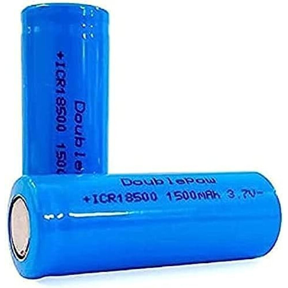 18500 Liion Rechargeable Battery 3.7V 1500Mah Flat 2 Pack Longlasting Power 9455672100281