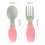 2Pièces Ustensiles Bébé Apprentissage Silicone Acier Rose 3