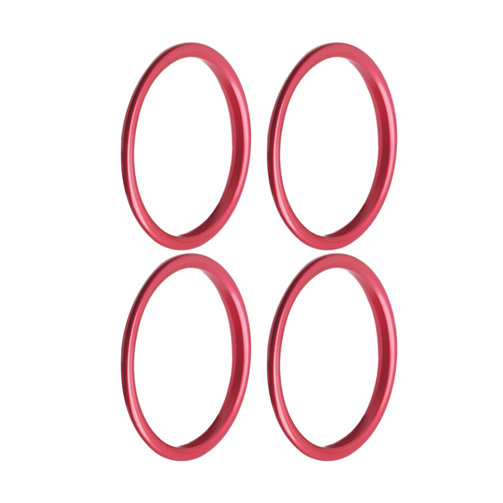 8Pcs Conditioning Vent Trim Rings Car Aluminum Alloy Red 3632145409089