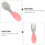 2Pièces Ustensiles Bébé Apprentissage Silicone Acier Rose 6