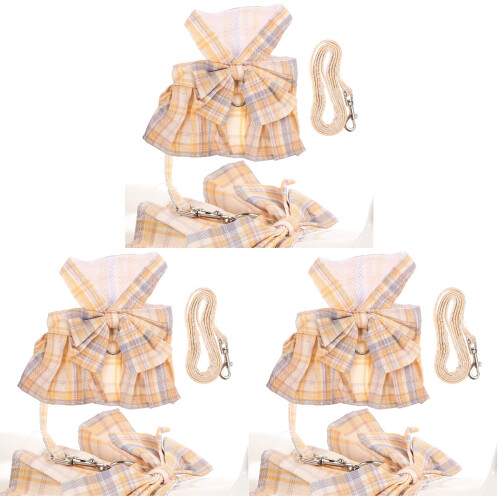 3Pcs Rabbit Bow Harness And Leash Set For Small Pets 1