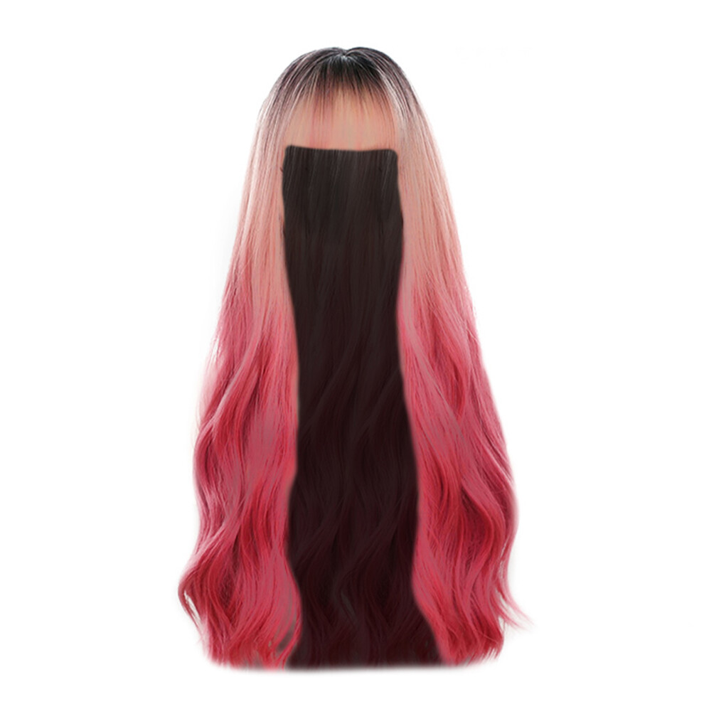 Iplusmile Unisex Red 3Pcs Long Curly Wig Female Role Play Wig Stage Performance Cosplay
