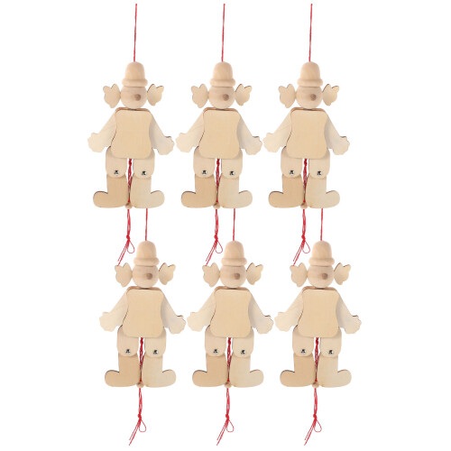 12Pcs Khaki DIY Wooden Pull String Puppets Interactive Toy for Parties 1