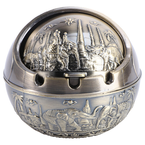 2Pcs Creative Elephant Shaped Ashtray Alloy Desktop Decoration