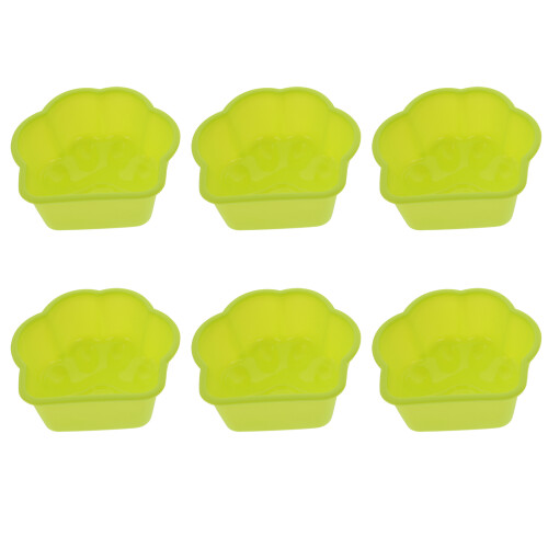 12Pcs Reusable Yellow Silicone Cake Molds Muffin Cups Baking Supply
