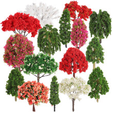 32Pcs Fake Miniature Trees Sturdy PVC Multi-Color for Model Building