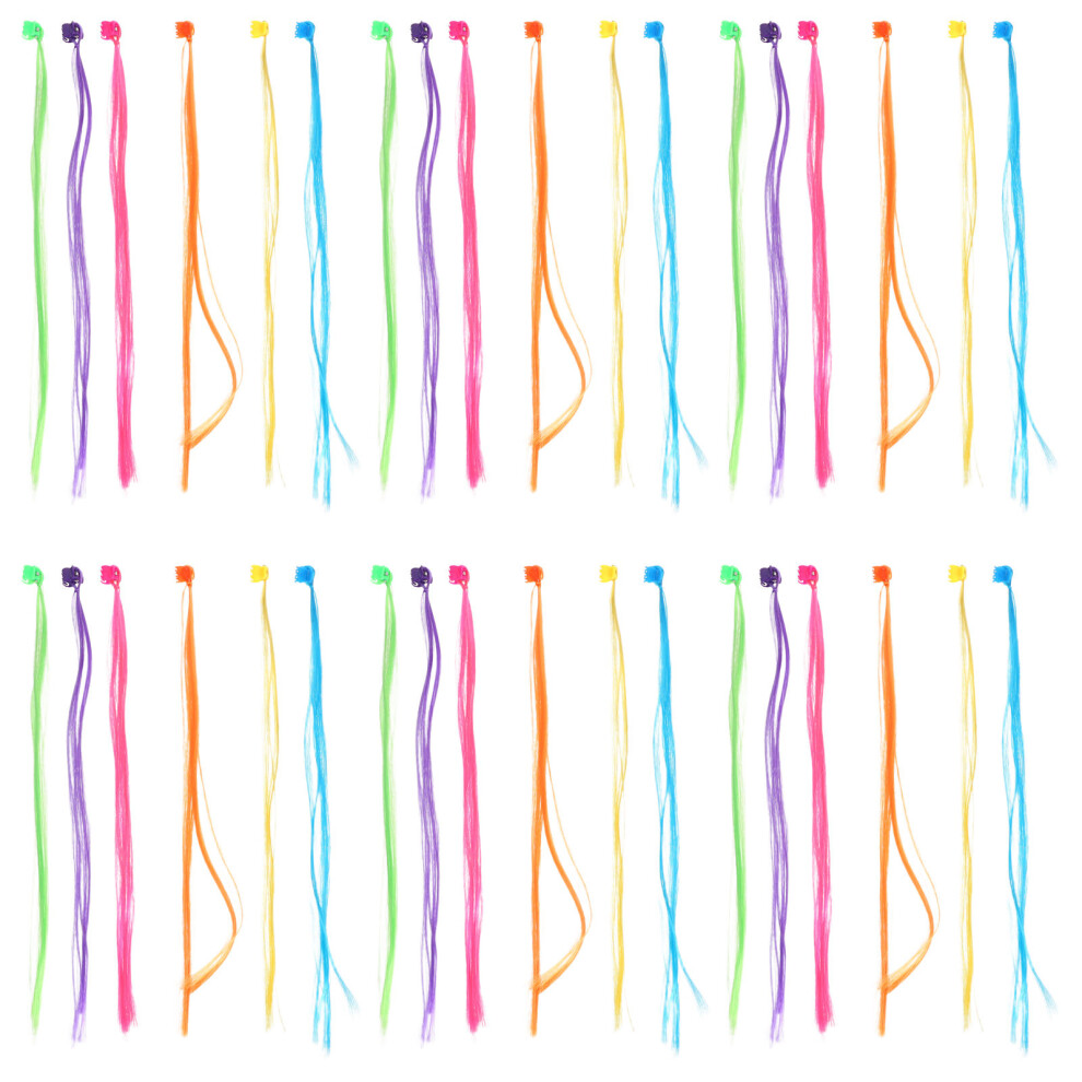Aboofan Unisex 144Pcs Mixed Color Clip In Hair Extensions For Kids Hair Braiding Kit