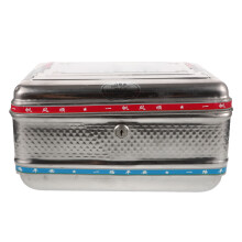 Silver Stainless Steel Motorcycle Trunk Box Secure Lock Storage