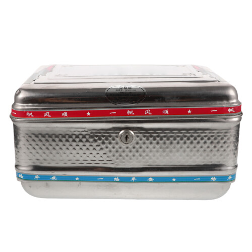 Silver Stainless Steel Motorcycle Trunk Box Secure Lock Storage