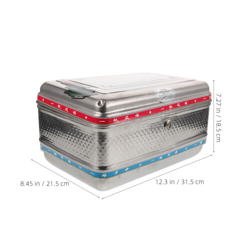 Silver Stainless Steel Motorcycle Trunk Box Secure Lock Storage 2