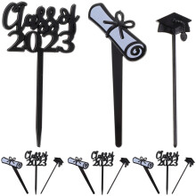 90Pcs 2023 Graduation Cupcake Picks Black Fine Workmanship Cake Decor