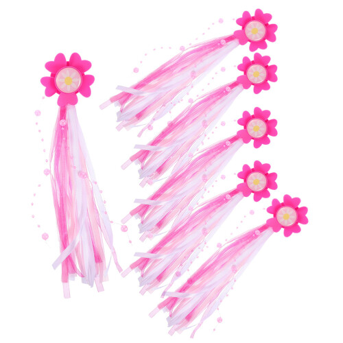 12Pcs Rosy Bike Streamers Handlebar Tassels Durable Plastic Polyester 2